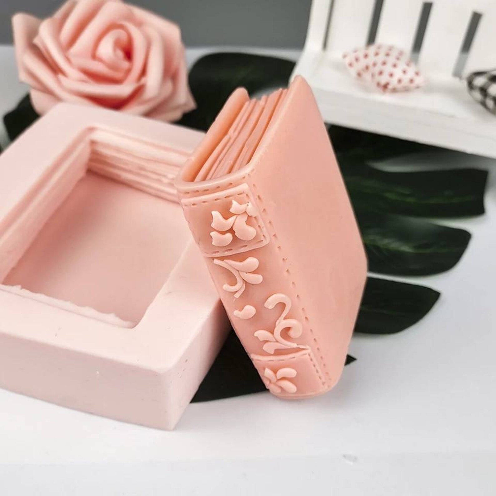 Book shape soap mold candle mould silicone melt and pour Etsy