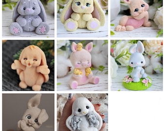 3d bunny rabbit theme mold mould silicone soap melt and pour candle resin Easter  new year photography theme