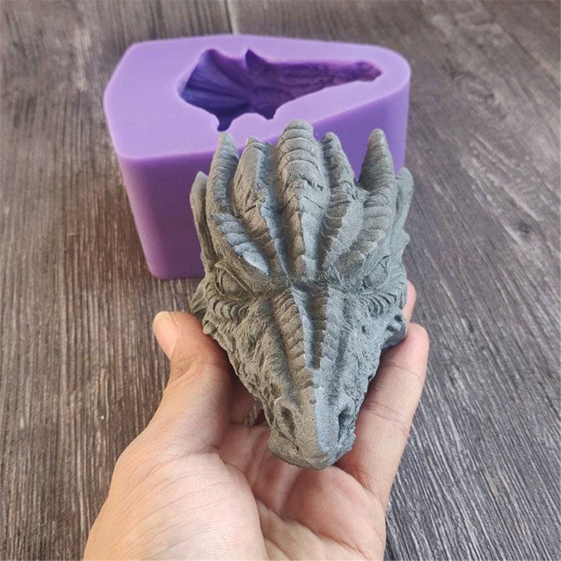 3d Large Dragon Head Mold Mould Silicone Soap Candle Resin Etsy