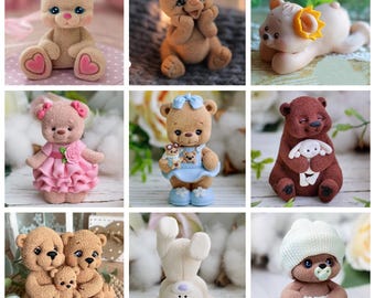 3d cute teddy bear soap making candle silicone designer mold mould floral rose roses design melt and pour flower clay resin craft