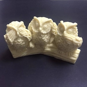 3 drei Eulen 3D Vogel weise hören nichts sprich nichts übel sehen Form Seife Kerze Harz Handwerk Form neues Jahr Geschenk Ideen Silikon