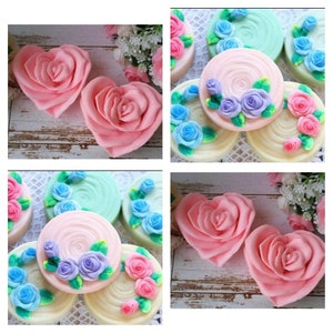 rose heart pattern design soap mould mold melt and pour cp candle resin craft making melt and pour christmas new year designer floral flower