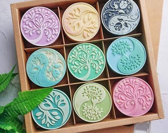 Arbre de vie celtique sculpté et rose moule moule silicone savon bougie résine faire fondre et verser aimant en argile polymère bricolage