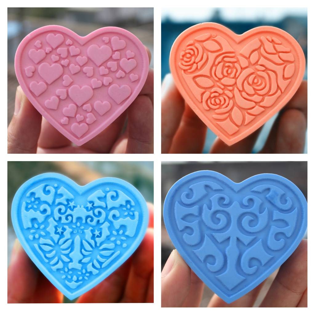 Neikafan 2 Pièces Moule Coeur Resine Epoxy 3D Love Heart Moule en Silicone  Moulle en Forme Coeur Silicone Moule à Savon pour DIY Savons Bougies Etc