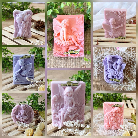 Fairy Floral Flower Girl Angel Baby Candle Mould Silicone Melt and Pour  Craft Supplies Christmas Candle Clay Handmade Resin Casting Mold 