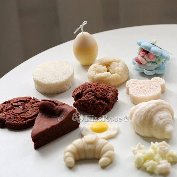 Biscuit 3D oeuf tranche de gâteau croissant chocolat moule silicone  fabrication de bougies savon noël nourriture pâtisserie cuisson nouvel an  idées cadeau moules -  Canada