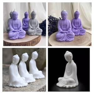 3d Peaceful enlightened reclining zen Buddha monk spiritual meditation yoga soap candle mold epoxy resin casting clay concrete designer