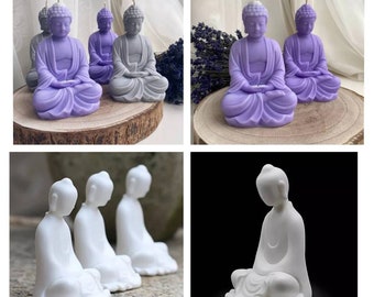 3d Peaceful enlightened reclining zen Buddha monk spiritual meditation yoga soap candle mold epoxy resin casting clay concrete designer