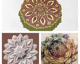 mandala art diy oriental pattern  resin soap mango shape mold candle mould silicone melt and pour craft supplies christmas