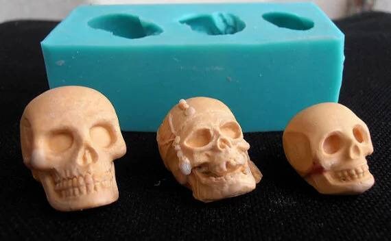 Skeleton Head Skull Silicone Mold,Small Skull Silicone Mold,Halloween Skull  Sili