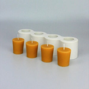 Molde de silicone para velas votivas artesanais de 1 ou 2 ou 4 cavidades, molde para aromaterapia, fabricação de velas de cera de abelha (cor do molde aleatória)