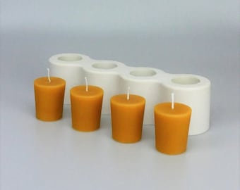 Handmade votive 1 or 2 or 4 cavity candle silicone mold candles beeswax aromatherapy making mold designer ( mold color random )