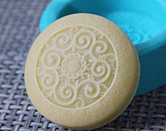 mandala art flower diy  oriental pattern resin soap mango shape mold candle mould silicone melt and pour supplies christmas yoga meditation