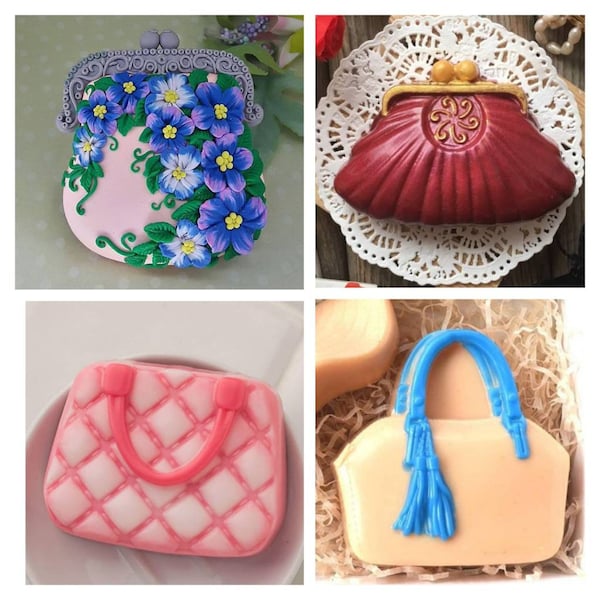 ladies clutch women wallet money floral purse silicone soap candle mold mould christmas gift ideas for her designer soaps unique