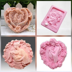 mothers day mother baby i love mom mold soap candle resin polymer clay melt and pour making cp mp hp  handmade gifts soaps baby shower
