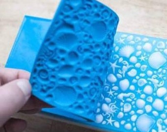 Sea shell ocean life design impression mat lace soap mold candle mould silicone melt and pour craft supplies christmas texture sheet