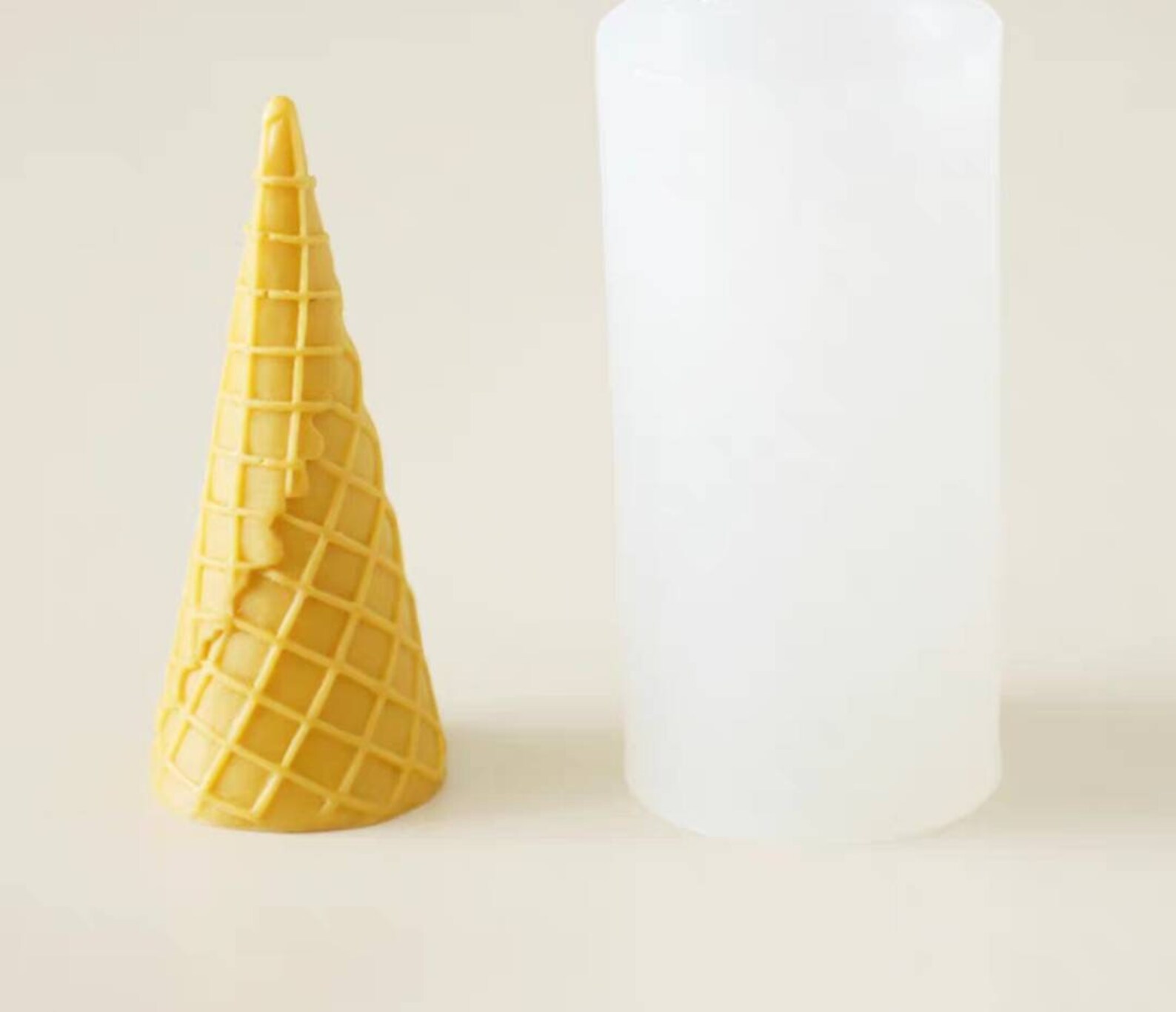 3d Large Ice Cream Cone Mold Mould Silicone Candle Making Soap Etsy