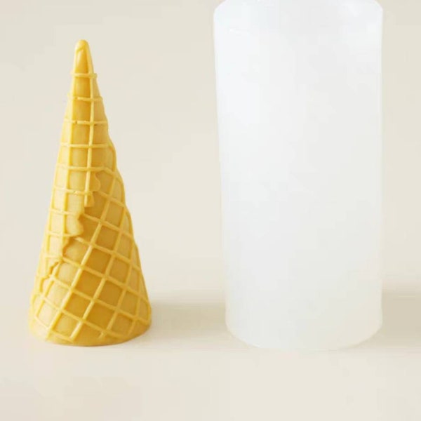 3d  large ice cream cone mold mould silicone candle making soap christmas food pastry baking new year mp cp melt and pour molds moulds