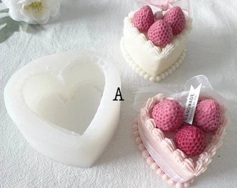 3d Heart Cake Large Mold Mould Silicone Candle Making Soap