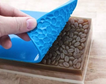 Coffee bean beans  design impression mat lace soap mold candle mould silicone melt and pour craft supplies christmas texture sheet
