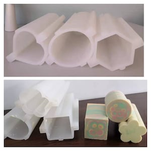 Gran corazón ovalado hexágono redondo cuadrado hexagonal columna tubo remolino herramienta cp jabón molde de silicona cilindro cilíndrico