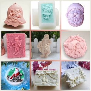 christmas house cottage xmas santa new year  bathbomb new year silicone mold soap candle craft melt and pour mould gift ideas
