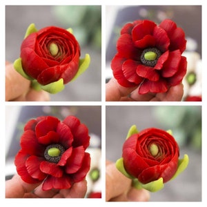 3d elegant ranunculus  flower floral soap candle clay resin casting silicone mold mould christmas melt and pour soap beeswax aromatherapy