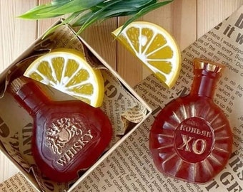 Molde de silicona para botella de whisky para hombre, molde para jabón, vela derretida y vertida, resina, tema de fotografía de Navidad y Año Nuevo