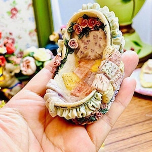 Handmade 3d baby basket pram handmade soap silicone designer mold mould melt and pour clay resin craft cement artisan diy