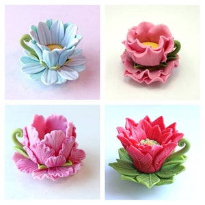 Floral Cup and saucer set mug dish design soap mould mold melt and pour cp candle resin craft making christmas new year designer