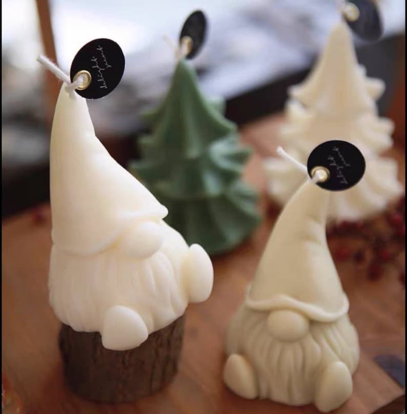 3d Cute Garden Gnome Soap Mold Candle Mould Silicone Melt and Etsy