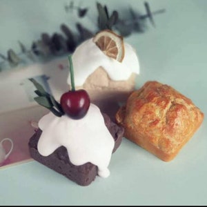 3D Miniature Food Molds Custard Puff Horn Pastry Cannoncini Basket Mold  Dollhouse Doll Food Mini Small Tiny Mold Clay Jewelry Silicone Molds 