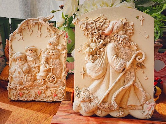 Silicone Mold for Large Christmas Relief Painting Cement Concrete Plaster Epoxy Resin Casting Mould Clay Tile Wall Decor Hanging Wall De Etsy
