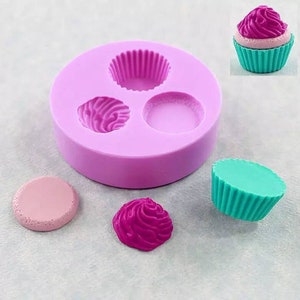 3d miniature small cupcake food polymer clay resin jewelry  mold mould silicone embed making  christmas food pastry baking molds jewellery