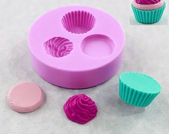 3d miniature small cupcake food polymer clay resin jewelry  mold mould silicone embed making  christmas food pastry baking molds jewellery