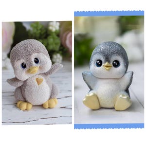 Moule 3D thème bébé pingouin moule silicone savon faire fondre et verser bougie résine thème photographie de Pâques nouvel an