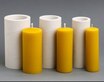 Molde de silicona para vela de pilar 3D, aromaterapia, cera de abejas, tamaño grande, calidad pesada (el color del molde será aleatorio)