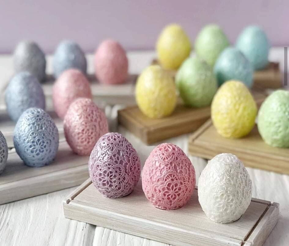 3d Lace Easter Egg Shape Soap Mold Candle Mould Silicone Melt Etsy UK
