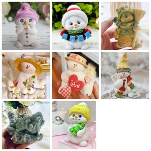 3Dクリスマス雪だるま、クリスマスサンタ、父、新年シリコンモールド、石鹸、キャンドルクラフト、溶かして注ぐ型、ギフトアイデア、樹脂鋳造、粘土工芸