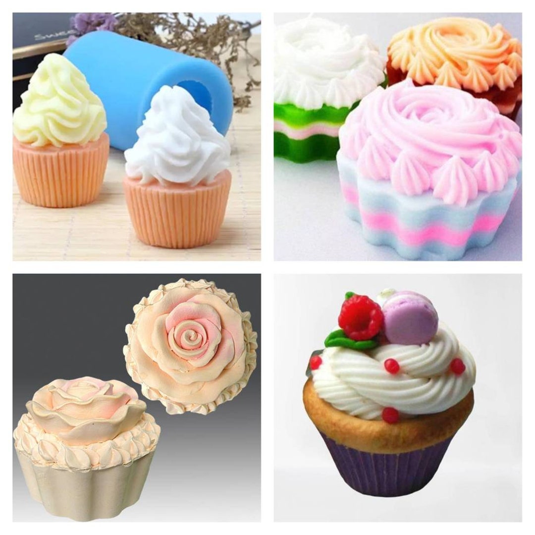 Cupcake Mold Mould Silicone Candle Making Soap Christmas Food Etsy