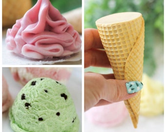 Handgemachte 3D Eis Waffel Kegel Schaufel Silikonform Silikonform Silikonform Seife Lebensmittel Gebäck Backen mp Cp Melt and Pour Formen Form