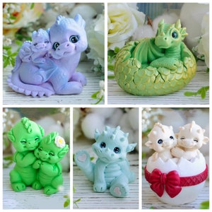 Lindo molde de dragón con alas de bebé en 3D, molde para jabón, vela, arcilla de hormigón, resina, suministros para manualidades, jabones, imanes para hacer animales