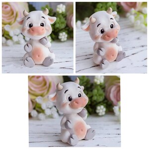 3d cute yashka baby bull cow calf animal soap mold candle mould silicone melt and pour craft supplies christmas image 6