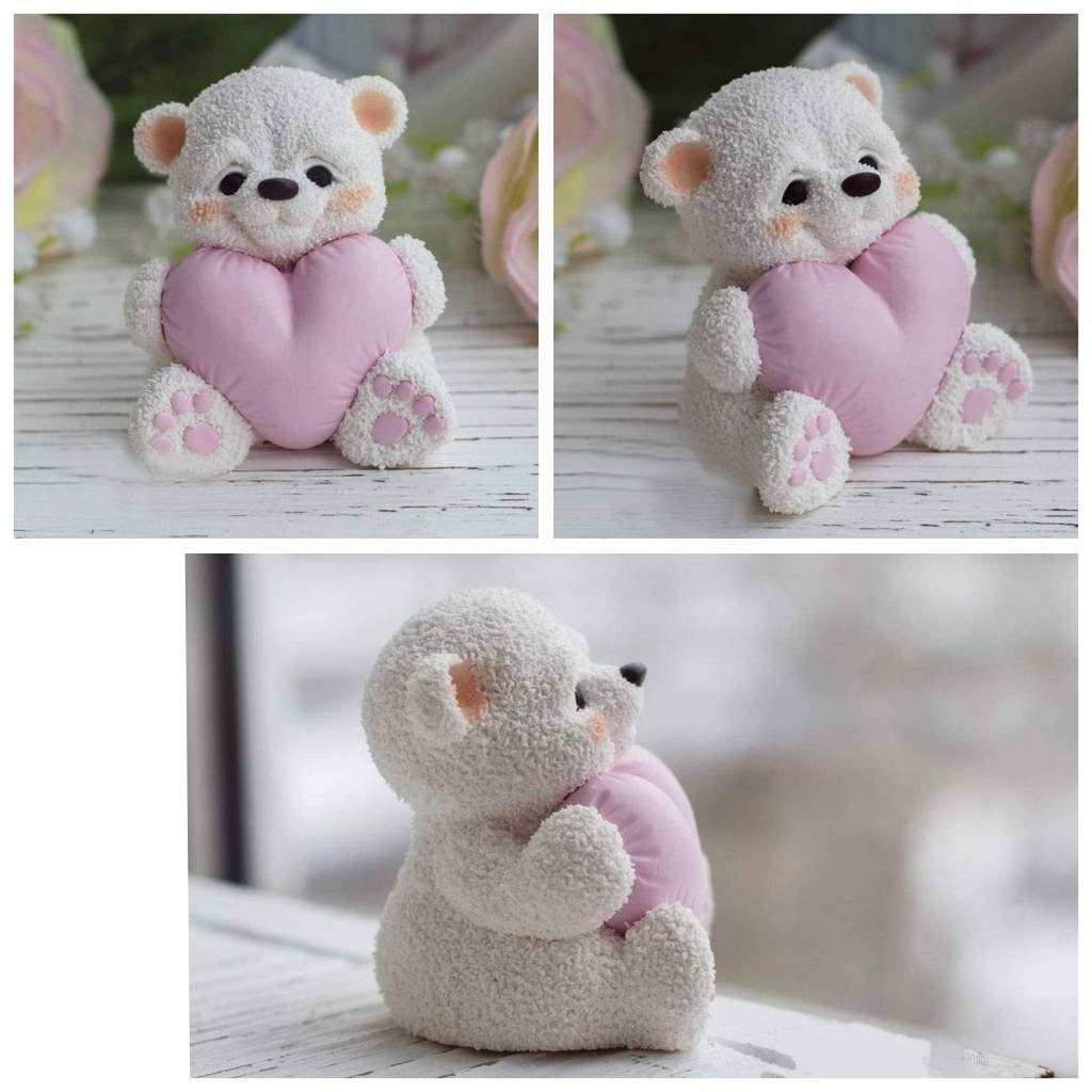 Little Sitting Bear Candle Mold,Cute Cub Silicone Molds for Wax Resin DIY  Animal Candles Handmade Soap Mould, Hand Crafts for Home Wedding Party