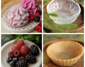 3d frosting cupcake tart berries whipped cream mold mould silicone candle making soap christmas food pastry baking new year gift idea