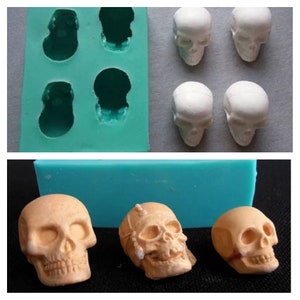 Small skull skulls skeleto Halloween Silicone molds soap mold ssoap molds silica gel die Halloween  Aroma stone mould mold candle resin clay