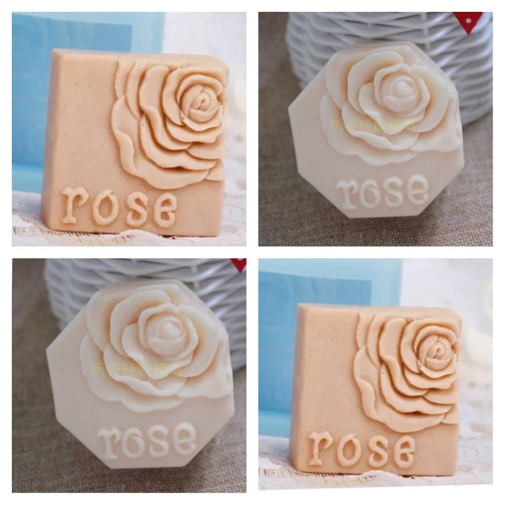 Square Soap Roses Handmade Square Shape Roses Leaves Leaf Soap Making Candle Silicone ...