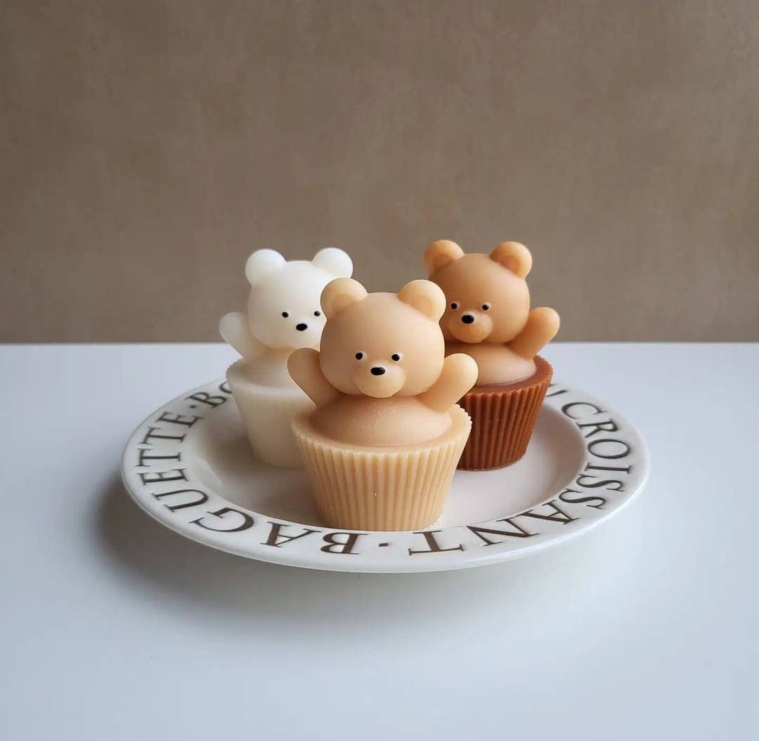 Bear Candle Mold, Silicone Candle Molds DIY Baby Bear Mold, 3D Teddy Bear  Silicone Fondant Soap Making Mold for Cake Baking Cupcake Topper Decoration