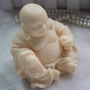 3d laughing Buddha lotus Buddhism spiritual meditation rekhi mold mould silicone soap candle resin clay yoga meditation
