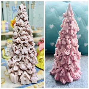 New 3d large christmas tree xmas santa father new year silicone mold soap candle craft melt and pour mould gift ideas resin casting clay